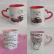 Caneca de Cerâmica Branca com Alça Coração e Interior colorido 320 ml Personalizada