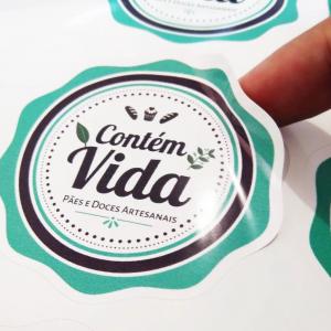 Adesivo em Vinil Ritrama Brilho com Semi-corte Ritrama Brilho  4x0  Semi-corte 