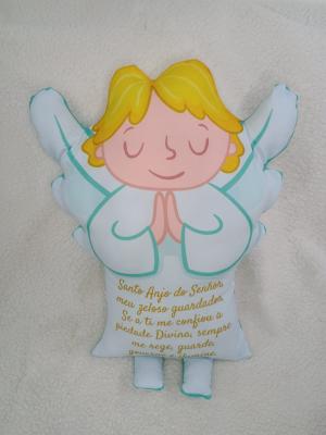 Almofada Personagens - Anjinho Oxfordini/Microfibra 31x22  Enchimento em fibra de silicone antialérgica  