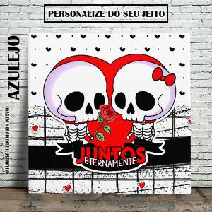 Azulejo 20x20cm Personalizado Namorados Azulejo 20x20cm colorida  quadrado 
