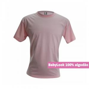 Baby Look Algodão Rosa Bebê Personalizada Algodão Camiseta BabyLook   tradicional Adulto