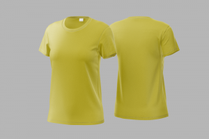 Baby Look Poliviscose Amarela Personalizada Poliviscose Camiseta BabyLook   tradicional Adulto