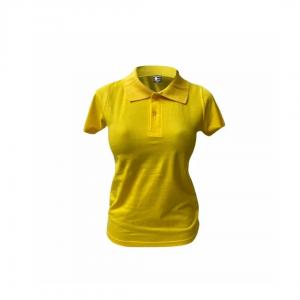 Baby Look Polo Algodão Amarelo Canario Personalizada Algodão Polo BabyLook   tradicional Adulto