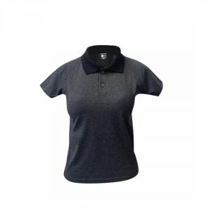 Baby Look Polo Algodão Preto Mescla Personalizada Algodão Polo BabyLook   tradicional Adulto