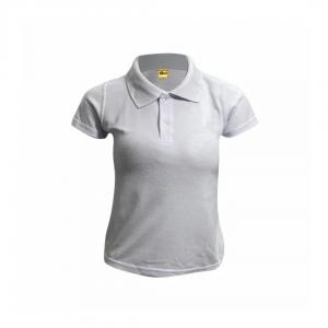 Baby Look Polo Piquet Branca Personalizada Piquet Camiseta BabyLook   Tradicional Adulto