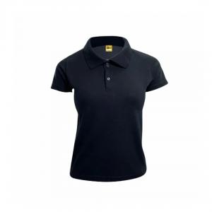 Baby Look Polo Piquet Preta Personalizada Piquet Camiseta BabyLook   Tradicional Adulto