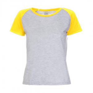 Baby Look Raglan Poliéster Amarela Personalizada Poliéster Camiseta Raglan   tradicional Adulto
