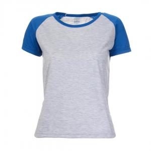 Baby Look Raglan Poliéster Azul Royal Personalizada Poliéster Camiseta Raglan   tradicional Adulto