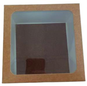 Caixa com visor Quadrada P Kraft 15x15x12cm    