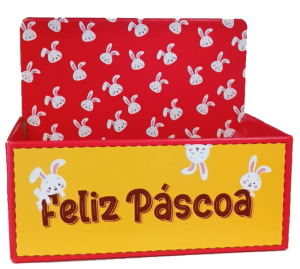 Caixa Display Feliz Páscoa Kraft 21x9x12    