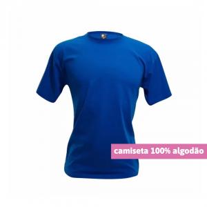 Camiseta Algodão Azul Royal Personalizada Algodão Camiseta Unisex   tradicional Adulto