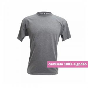 Camiseta Algodão Cinza Mescla Personalizada Algodão Camiseta Unisex   tradicional Adulto