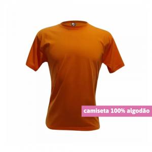 Camiseta Algodão Laranja Personalizada Algodão Camiseta Unisex   tradicional Adulto
