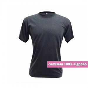 Camiseta Algodão Preta Mescla Personalizada Algodão Camiseta Unisex   tradicional Adulto