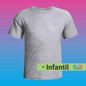 Camiseta Infantil Poliéster Cinza Mescla Personalizada Poliéster Camiseta Infantil  TAMANHO: 8 ao 14 tradicional Infantil