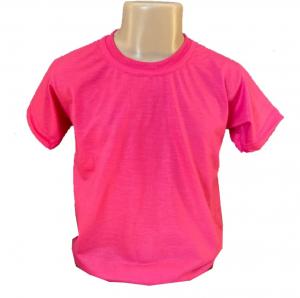 Camiseta Infantil Poliéster Pink Personalizada Poliéster Camiseta Infantil  TAMANHO: 1 ao 6 tradicional Infantil
