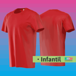 Camiseta Infantil Poliéster Vermelha Personalizada Poliéster Camiseta Infantil  TAMANHO: 1 ao 6 tradicional Infantil