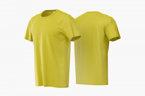 Camiseta Poliéster Amarela Personalizada Poliéster Camiseta Unisex   tradicional Adulto