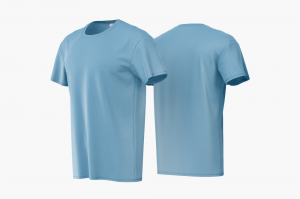 Camiseta Poliviscose Azul Personalizada Poliviscose Camiseta Unisex   tradicional Adulto