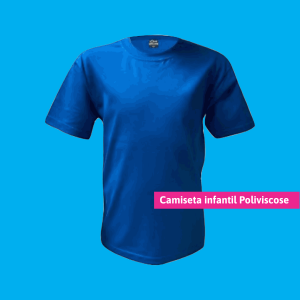 Camiseta Poliviscose Infantil Azul Royal Personalizada Poliviscose Camiseta Unisex   tradicional Infantil