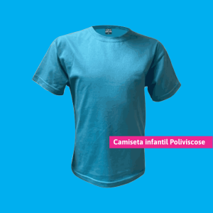 Camiseta Poliviscose Infantil Azul Turquesa Personalizada Poliviscose Camiseta Unisex   tradicional Infantil