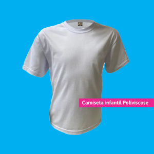 Camiseta Poliviscose Infantil Branca Personalizada Poliviscose Camiseta Unisex   tradicional Infantil