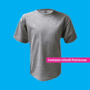 Camiseta Poliviscose Infantil Cinza Mescla Personalizada Poliviscose Camiseta Unisex   tradicional Infantil