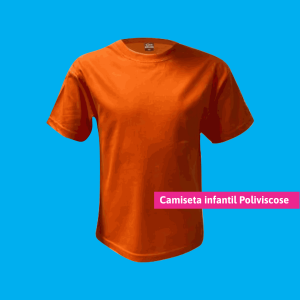 Camiseta Poliviscose Infantil Laranja Personalizada Poliviscose Camiseta Unisex   tradicional Infantil