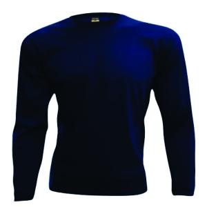 Camiseta Poliviscose Manga Longa Azul marinho Personalizada Poliviscose Camiseta Unisex   tradicional Adulto