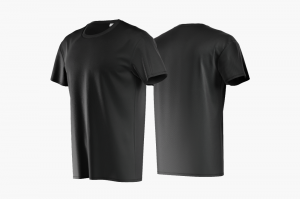 Camiseta Poliviscose Preta Personalizada Poliviscose Camiseta Unisex   tradicional Adulto