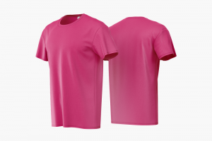 Camiseta Poliviscose Rosa Pink Personalizada Poliviscose Camiseta Unisex   tradicional Adulto