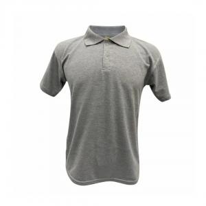 Camiseta Polo Piquet Cinza Mescla Personalizada Piquet Camiseta Unisex   Tradicional Adulto