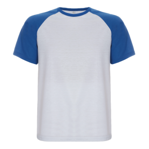 Camiseta Raglan Poliéster Azul Royal Personalizada Poliéster Camiseta Raglan   tradicional Adulto