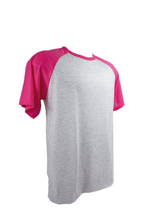 Camiseta Raglan Poliéster Pink Personalizada Poliéster Camiseta Raglan   tradicional Adulto