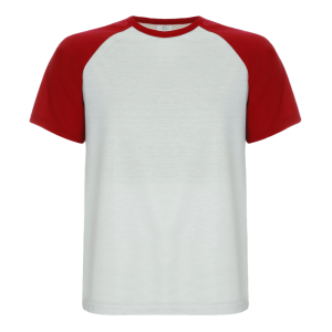 Camiseta Raglan Poliéster Vermelha Personalizada Poliéster Camiseta Raglan   tradicional Adulto