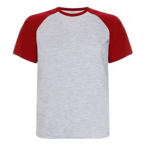 Camiseta Raglan Poliéster Vermelha Personalizada Poliéster Camiseta Raglan   tradicional Adulto
