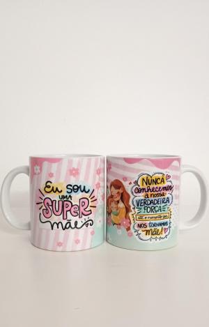 Caneca de Cerâmica Branca 320 ml Especial Dia das mães      