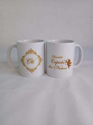 Caneca de Cerâmica Branca Casamento 320 ml      
