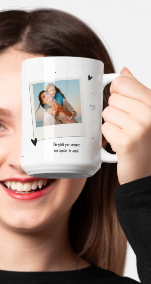 Caneca dia das Mães - Artes Minimalistas Canecas de Cerâmica Branca 320 ml Personalizada     