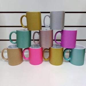 Caneca de Cerâmica Glitter Cintilante 320 ml Personalizada Cerâmica 320ml    