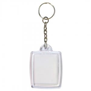 Chaveiro Acrílico 3x4 Acrílico 3x4cm 4x4 - frente e verso colorido  Corrente e Argola em metal 