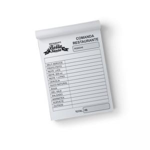 Comanda 10x20cm Personalizada Sulfite 75g 10x20cm 4x0 Blocado 50 folhas 