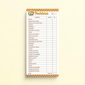 Comanda 7x20cm Personalizada Sulfite 75g 7x20cm 4x0 Blocado 50 folhas 