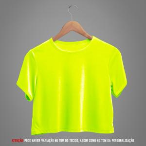 Cropped Poliéster Amarelo  Personalizado Poliéster Cropped   tradicional Adulto
