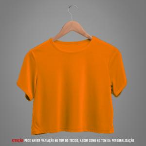 Cropped Poliéster Laranja Personalizado Poliéster Cropped   tradicional Adulto