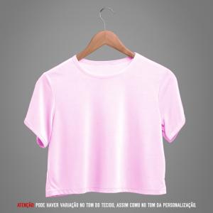 Cropped Poliéster Rosa Bebê Personalizado Poliéster Cropped   tradicional Adulto