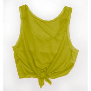 Cropped Regata Poliéster Amarelo  Personalizado Poliéster Cropped   Amarração Adulto