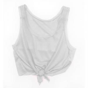 Cropped Regata Poliéster Branco Personalizado Poliéster Cropped   Amarração Adulto