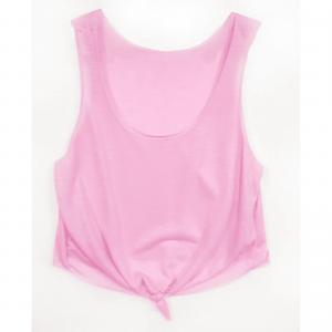 Cropped Regata Poliéster Rosa Bebê Personalizado Poliéster Cropped   Amarração Adulto