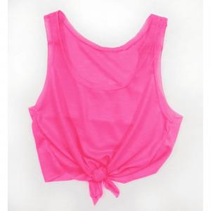 Cropped Regata Poliéster Rosa Pink Personalizado Poliéster Cropped   Amarração Adulto